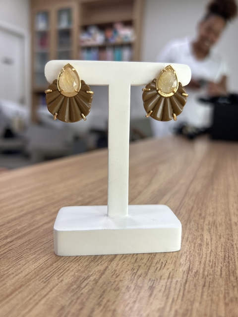 Brinco leque citrino