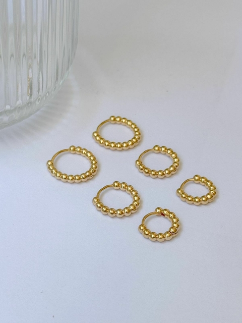 Trio Argola Bolinhas Liso