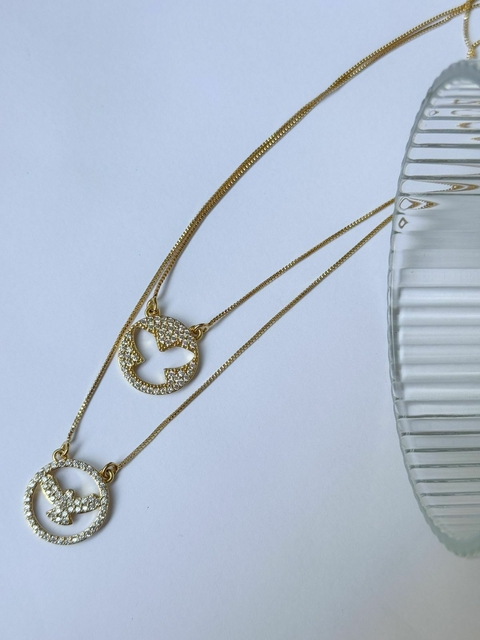 Escapulário Espírito Santo Vazado Zircônias