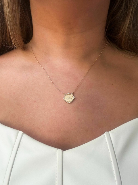 Colar Eu quero Eu posso Eu consigo Banho de Ouro 18k