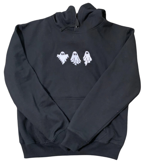 Sudadera bordada de fantasmas
