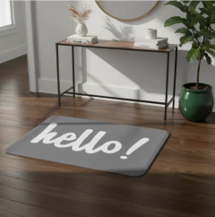 Felpudo Hello gris - comprar online