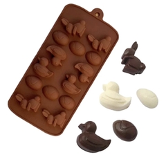 Molde de silicona conejitos y patitos - comprar online