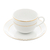 Conjunto 6 Xícaras de Chá de Porcelana com Pires e Fio de Ouro Mônaco Branco 220ml - Wolff - comprar online