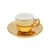 Imagem do Conjunto 6 Xícaras de Café de Porcelana com Pires e Suporte Versa Dourado/Branco 90ml - Wolff