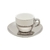 Imagem do Conjunto 6 Xícaras de Café com Pires de Porcelana e Suporte Versa Prata/Branco 90ml - Wolff