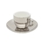 Conjunto 6 Xícaras de Café com Pires de Porcelana e Suporte Versa Prata/Branco 90ml - Wolff