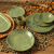 Jogo de Pratos em Cerâmica para Sobremesa Palm Tree Verde 21cm - Alleanza - Lojas Prado