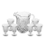 Conjunto Jarra com 6 Taças de Cristal Dublin 1,1L/200ml - Lyor