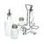 Conjunto 4 Peças Galheteiro de Vidro com Suporte de Metal Preto 200ml/80ml - Lyor