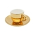Conjunto 6 Xícaras de Café de Porcelana com Pires e Suporte Versa Dourado/Branco 90ml - Wolff - loja online