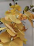 Arranjo Orquídea Amarela Artificial Com Vaso de Vidro Redondo Ikebana - 48cm - loja online