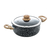 Panela Caçarola Indução Granilite Preta Tampa de Vidro Antiaderente 22cm -Wolff