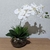 Arranjo Completo de Orquídea Branca Com Vaso de Vidro Incolor