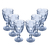 Conjunto 6 Taças de Água de Vidro Diamond Azul Metalizado 325ml - Lyor