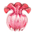 Vaso de Vidro Murano Italy Rosa e Dourado 11cm x 9cm x 11,5cm - Lyor