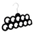 Cabide de Plástico para Lenços e Cintos Aveludado Preto 30cm x 3,5cm x 20,5cm - Lyor