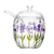 Açucareiro com Colher e Tampa Lavanda Hand Painting 8,5cm x 11,3cm -Lyor