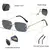 Imagem do Óculos de Sol Retangular Caterside - Modelo Sem Aro com Lente Gradiente UV400 | Estilo Unissex | Perfeito para Atividade ao Ar livre