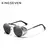 Óculos de Sol Kingseven - Modelo Gótico Steampunk Vintage | Armação de Metal Redonda e Lentes Polarizadas | Estilo Clássico para Homens - Sunset Por do Sol
