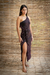 Vestido um ombro só - malha Lurex - Atelier Paula Werther