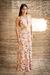 Vestido Longo Flores - malha Lurex - comprar online