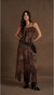 Vestido BFly longo Babado Animal Print