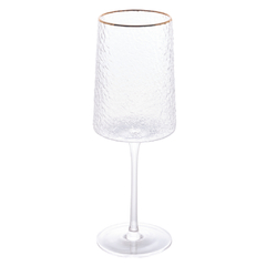 Taça para Vinho de Cristal Martelado com Fio de Ouro Petra 600ml Lyor - comprar online