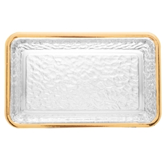 Manteigueira de Cristal Martelado com Tampa e Fio de Ouro Petra 17cm Lyor - loja online