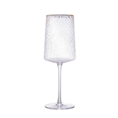 Taça para Vinho de Cristal Martelado com Fio de Ouro Petra 600ml Lyor na internet