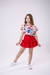 Conjunto Short Saia MiniTrends Vermelho Maçã - loja online