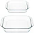 FUENTE VIDRIO RECTANGULAR P/HORNO C/ASAS SET X2 - 164540 - comprar online