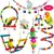 Kit com 7 Brinquedos de Madeira para Papagaios e Outros Pássaros | Diversão, Estímulo e Bem-Estar!