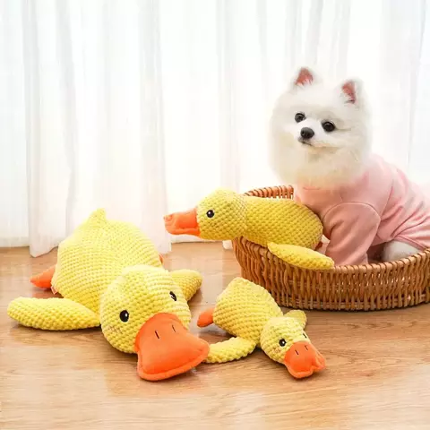 Brinquedo de Pelúcia para Cães – Pato Calmante e Divertido!