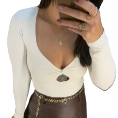 Body Manga Longa com decote - Panda - Poliamida Premium - comprar online