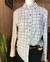 Camisa flanelada feminina Xadrez off com listras marrom