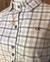 Camisa flanelada feminina Xadrez off com listras marrom - comprar online