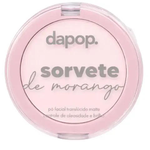 Pó Facial Translúcido Rosa Matte Dapop Sorvete De Morango
