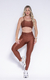 Conjunto Calça Básica Cós Franzido Compressão Coffee + Top Marta - comprar online