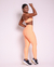 Conjunto Calça Legging Básica New Onça Fit Laranja + Top Lu