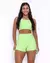 Conjunto Short Cross New Onça Fit Verde Lima + Top Paula
