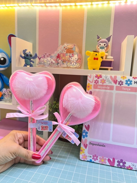 Caneta pom pom com clipe