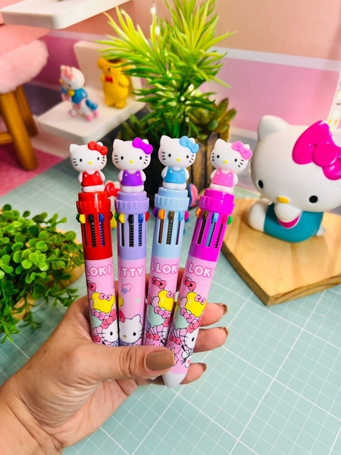 Caneta de 10 cores hello kitty