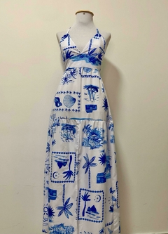 Vestido longo amarração na internet