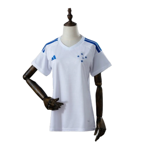 Camisa Cruzeiro II 26/27 - Torcedor Adidas Feminina - Branca com detalhes em azul