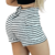 Short Feminino Malha Branco Listrado AJustável com Top - Prisma