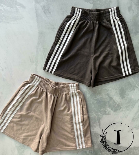 Short algodón "ADIDAS" con tiras blancas
