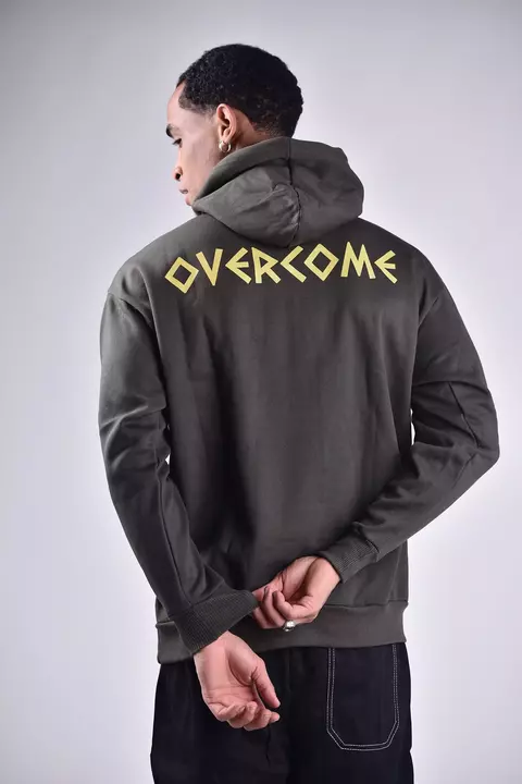 Moletom Overcome Canguru Greek Script Verde