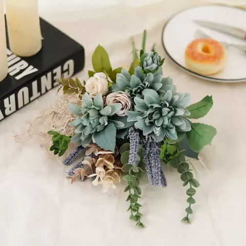 Buquê dália eucalipto