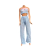 Conjunto Calça e Top Azul Moda Casual Veste Boneca
